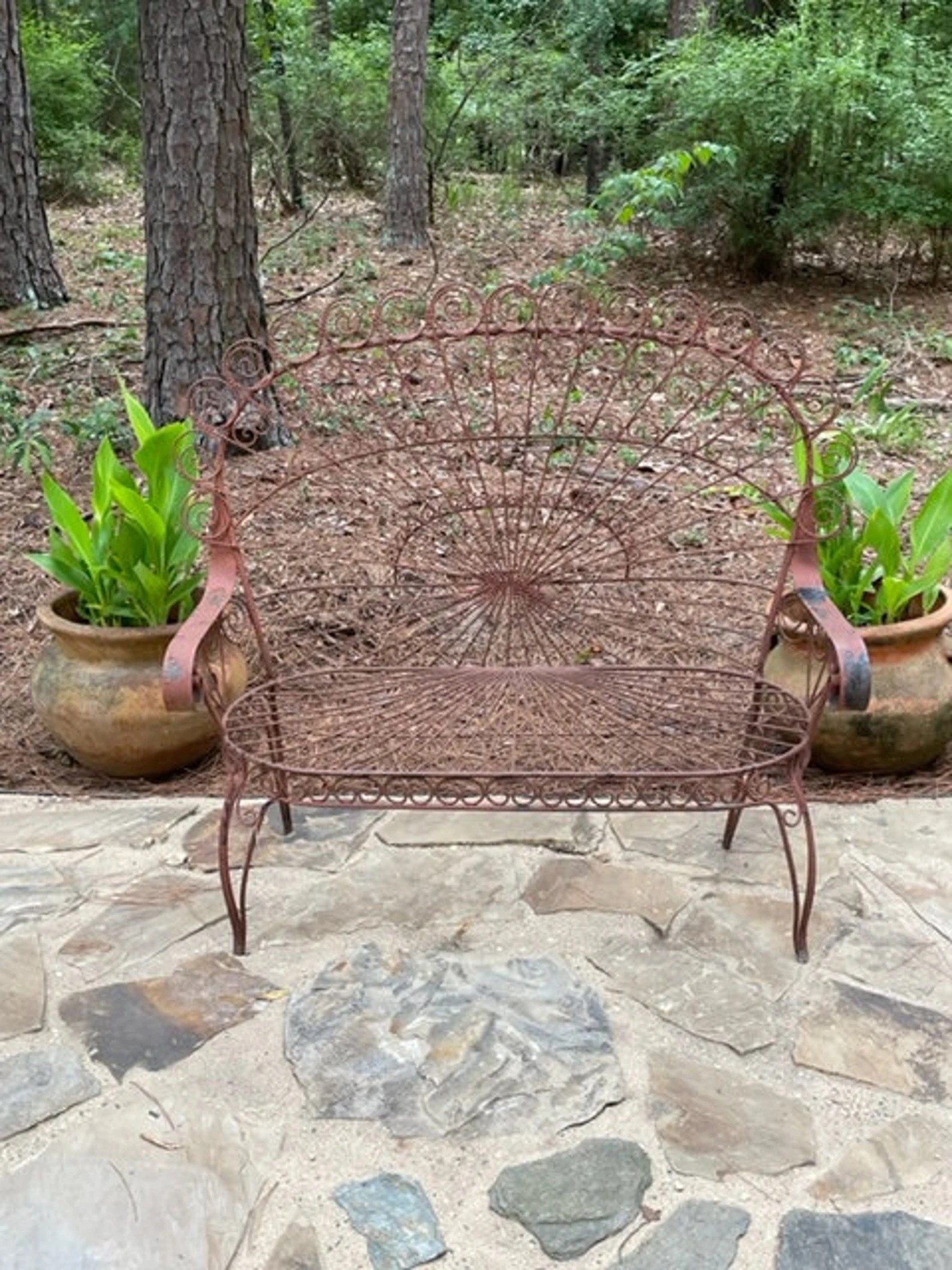 Salterini Style Outdoor Bench (Rust)