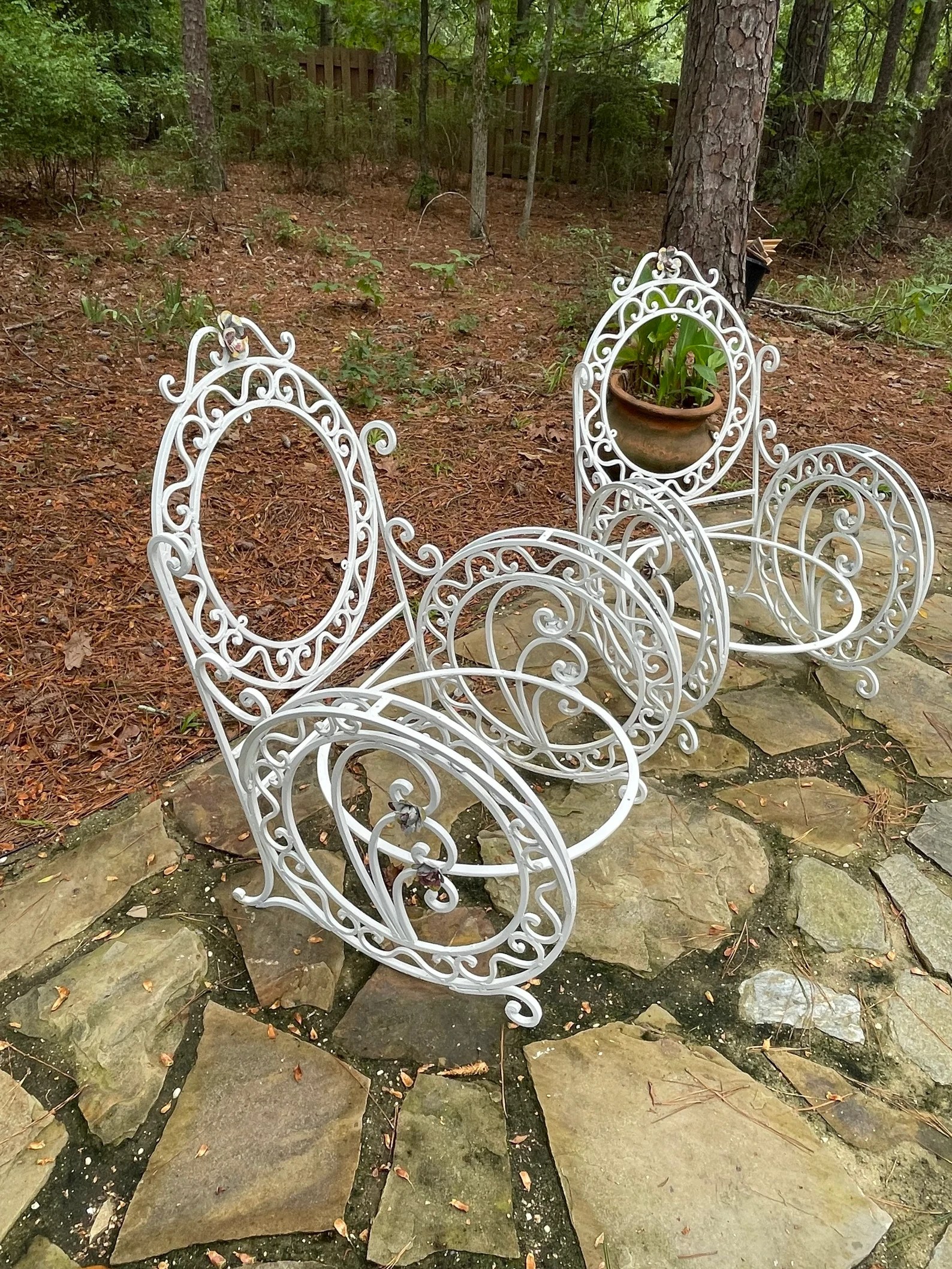 19th Century Wrought Iron French Chairs – Set of 2