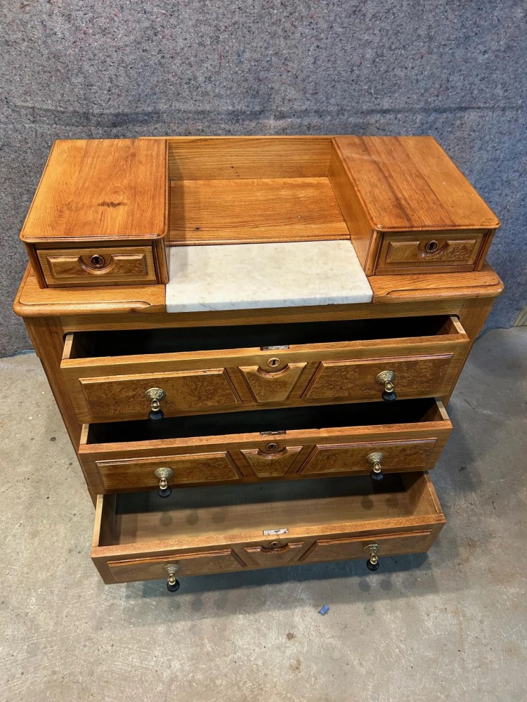 Oak Dresser with Marble Insert