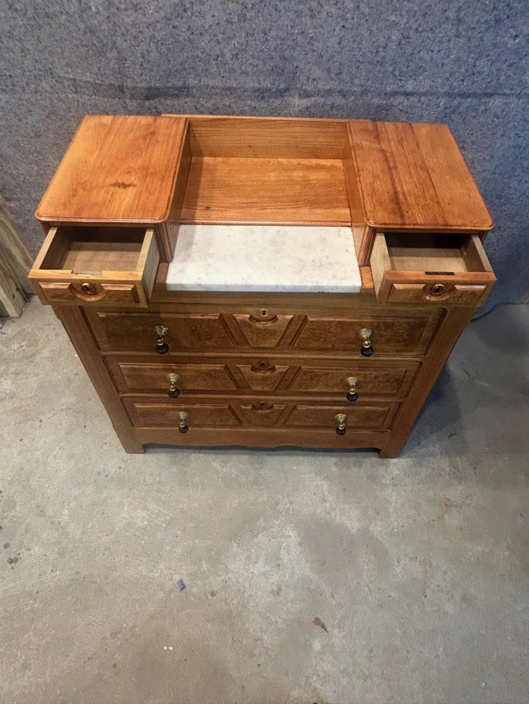 Oak Dresser with Marble Insert