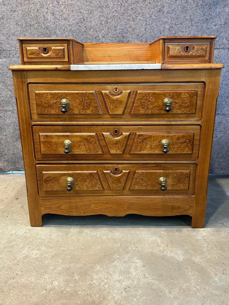 Oak Dresser with Marble Insert